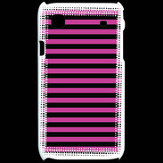 Coque Samsung Galaxy S rayures noires et roses