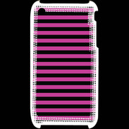 Coque iPhone 3G / 3GS rayures noires et roses