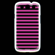 Coque Samsung Galaxy S3 rayures noires et roses