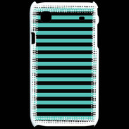 Coque Samsung Galaxy S rayures noires et bleues