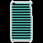 Coque iPhone 3G / 3GS rayures noires et bleues