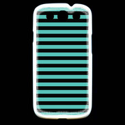 Coque Samsung Galaxy S3 rayures noires et bleues