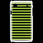 Coque Samsung Galaxy S rayures noires et vertes