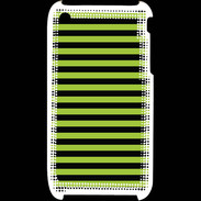 Coque iPhone 3G / 3GS rayures noires et vertes