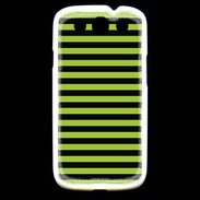 Coque Samsung Galaxy S3 rayures noires et vertes