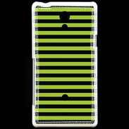 Coque Sony Xperia T rayures noires et vertes