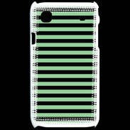 Coque Samsung Galaxy S rayures vert d'eau et noires