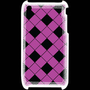 Coque iPhone 3G / 3GS losange noir & rose
