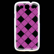 Coque Samsung Galaxy S3 losange noir & rose