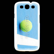Coque Samsung Galaxy S3 Cours de tennis béton bleu