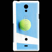 Coque Sony Xperia T Cours de tennis béton bleu