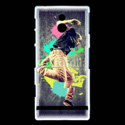 Coque Sony Xperia P Danseur rétro style