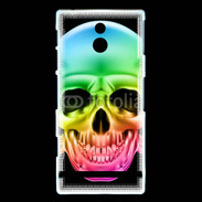 Coque Sony Xperia P Tête de mort couleur