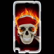 Coque Samsung Galaxy Note 2 Tête de mort en flamme