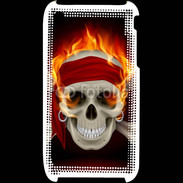 Coque iPhone 3G / 3GS Tête de mort en flamme