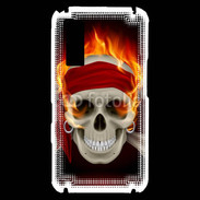 Coque Samsung Player One Tête de mort en flamme