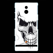 Coque Sony Xperia P Tête de mort fumeur