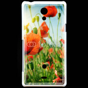 Coque Sony Xperia T Champs de coquelicots