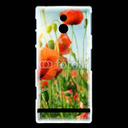 Coque Sony Xperia P Champs de coquelicots
