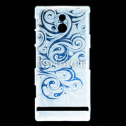 Coque Sony Xperia P Fond tribal bleu