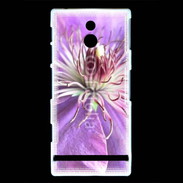 Coque Sony Xperia P fleur mauve