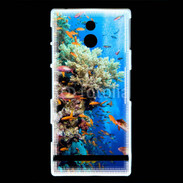 Coque Sony Xperia P Poisson et corail