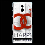 Coque Sony Xperia P Saint valentin sur fond bois