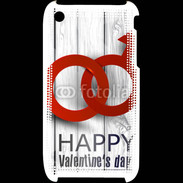 Coque iPhone 3G / 3GS Saint valentin sur fond bois