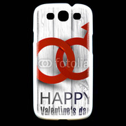 Coque Samsung Galaxy S3 Saint valentin sur fond bois