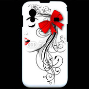 Coque Samsung ACE S5830 Visage glamour noir et rouge