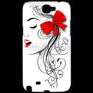 Coque Samsung Galaxy Note 2 Visage glamour noir et rouge