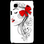 Coque Samsung Galaxy S Visage glamour noir et rouge