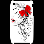 Coque iPhone 3G / 3GS Visage glamour noir et rouge