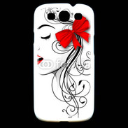 Coque Samsung Galaxy S3 Visage glamour noir et rouge
