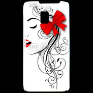 Coque LG P990 Visage glamour noir et rouge