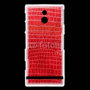 Coque Sony Xperia P Effet crocodile rouge