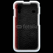 Coque Samsung ACE S5830 Effet cuir noir et rouge