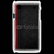 Coque Samsung Galaxy S Effet cuir noir et rouge