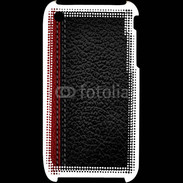 Coque iPhone 3G / 3GS Effet cuir noir et rouge