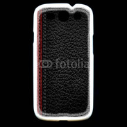 Coque Samsung Galaxy S3 Effet cuir noir et rouge