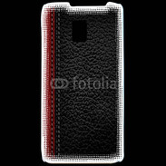 Coque LG P990 Effet cuir noir et rouge