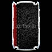 Coque Black Berry 8520 Effet cuir noir et rouge