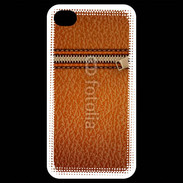 Coque iPhone 4 / iPhone 4S Effet cuir avec zippe