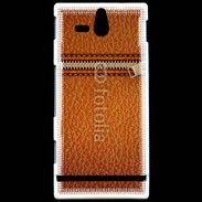 Coque SONY Xperia U Effet cuir avec zippe