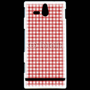 Coque SONY Xperia U Effet vichy rouge et blanc