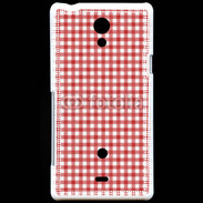 Coque Sony Xperia T Effet vichy rouge et blanc