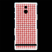 Coque Sony Xperia P Effet vichy rouge et blanc