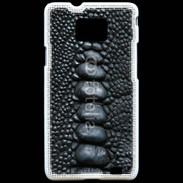 Coque Samsung Galaxy S2 Effet crocodile noir