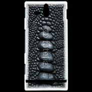 Coque SONY Xperia U Effet crocodile noir