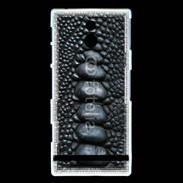 Coque Sony Xperia P Effet crocodile noir